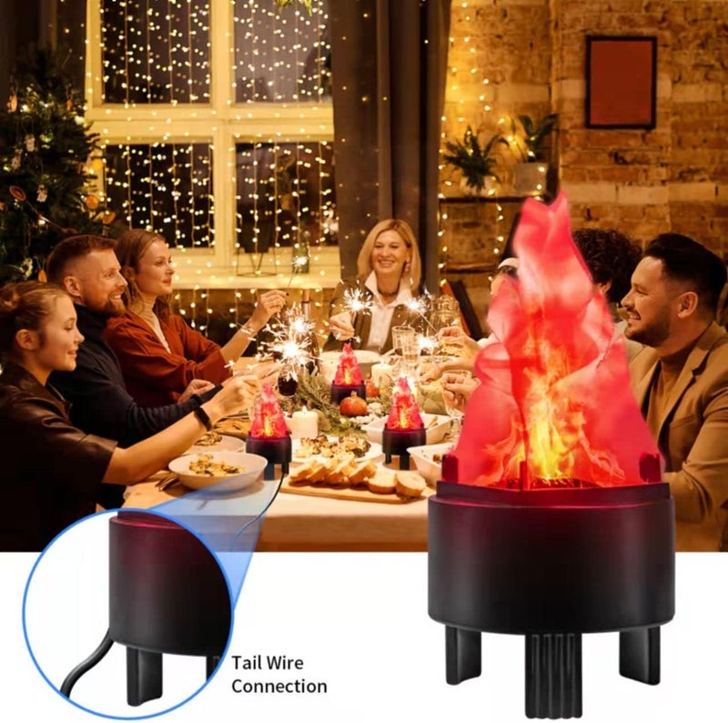 WVIOUOPU 3D Artificial Fake Fire Flames - 110V LED Effect Light Electric Fake Campfire Lamp, Realistic Simulated Prop Flame Lamp for Christmas/Halloween/New Year/Indoor/Stage/Party/ Night Club Decorations - Image 2